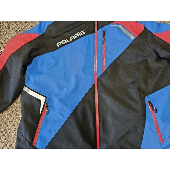 Polaris Men's XL TECH54 Jacket Blue Black Red Worn Once Removable Liner & Hood - Picture 3 of 14